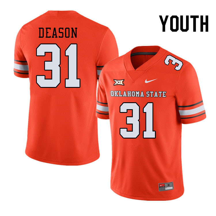 Men #31 Jaxon Deason Oklahoma State Cowboys College Football Jerseys Stitched Sale-Alternate